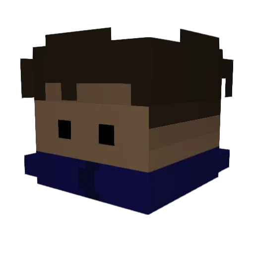 S_niffing Minecraft avatar head, 3D render