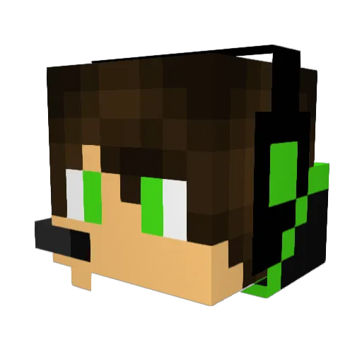 SaBeamZa Minecraft avatar head, 3D render