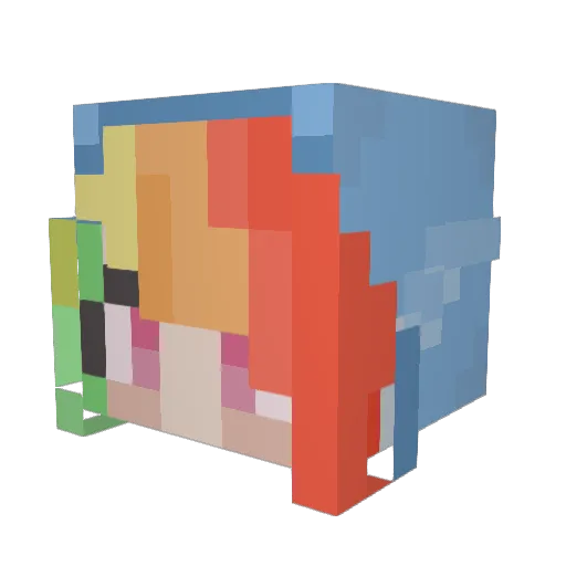 SaQQQQ Minecraft avatar head, 3D render