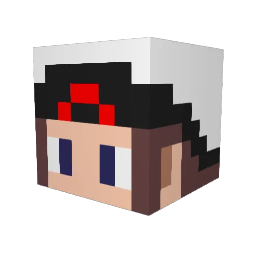 Sa_TK Minecraft avatar head, 3D render