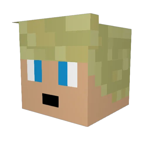 SaabAeroTurboX Minecraft avatar head, 3D render