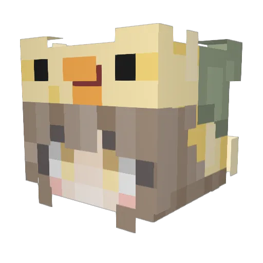 Saadako Minecraft avatar head, 3D render