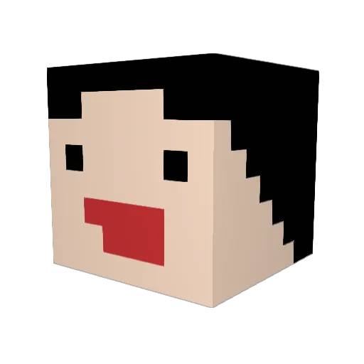Saadlol Minecraft avatar head, 3D render