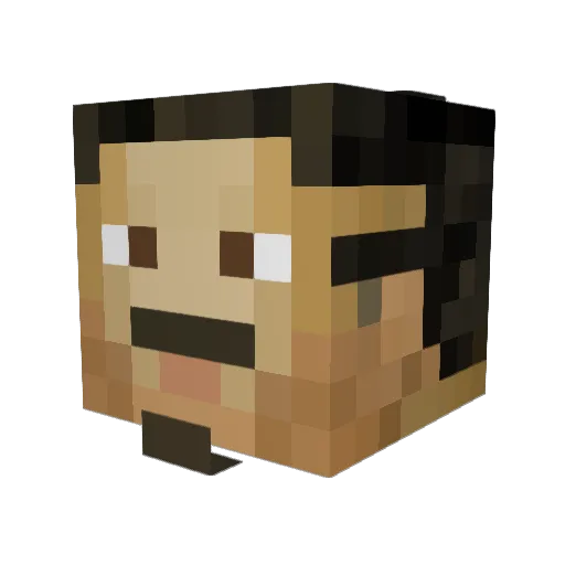 Saakeir Minecraft avatar head, 3D render