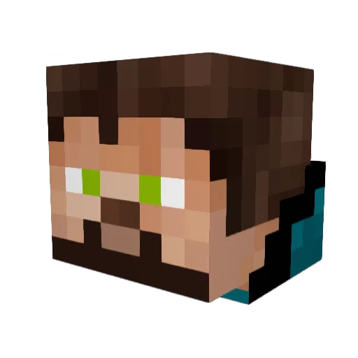 Saaveeg Minecraft avatar head, 3D render
