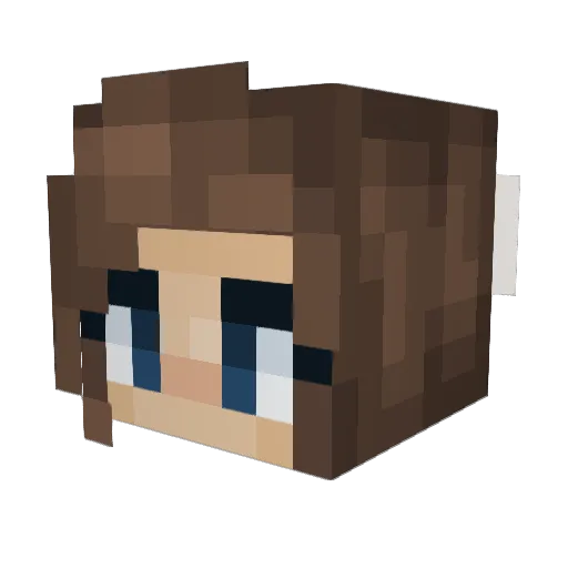 Sabarooni Minecraft avatar head, 3D render