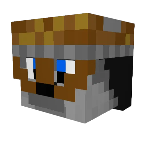 SabatonWolf Minecraft avatar head, 3D render