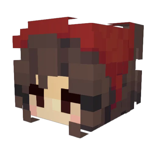 Sabbii Minecraft avatar head, 3D render