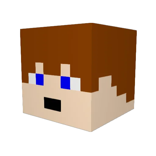 Sabecius Minecraft avatar head, 3D render