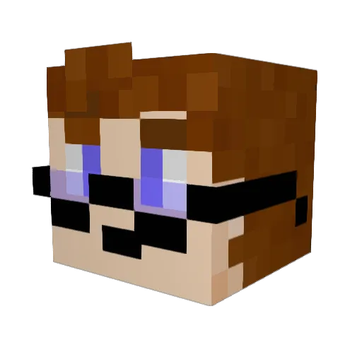 SaberMC_ Minecraft avatar head, 3D render