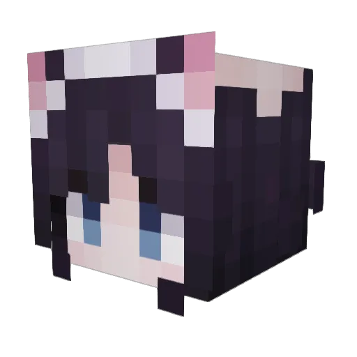 SaberQAQ Minecraft avatar head, 3D render