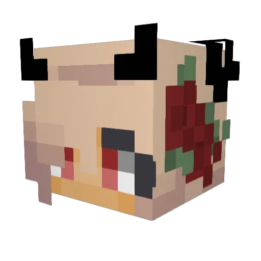 SaberRose02 Minecraft avatar head, 3D render