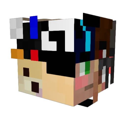 Saberling Minecraft avatar head, 3D render
