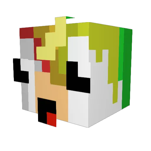 Saberries Minecraft avatar head, 3D render
