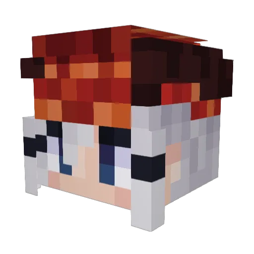 SaberxXD Minecraft avatar head, 3D render