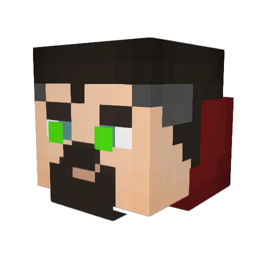 Saberye Minecraft avatar head, 3D render