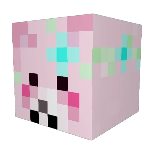Sabinakisu Minecraft avatar head, 3D render