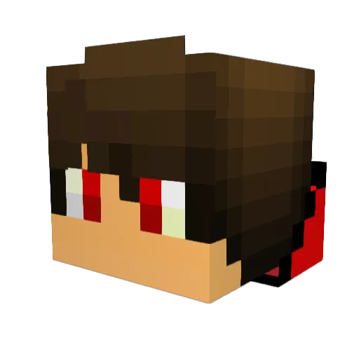 SabioRojo Minecraft avatar head, 3D render