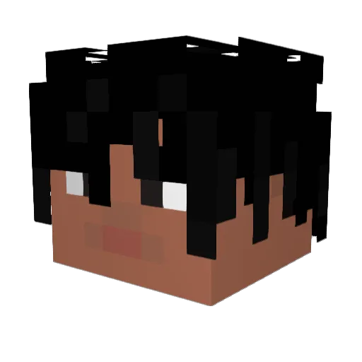 Sablesky Minecraft avatar head, 3D render
