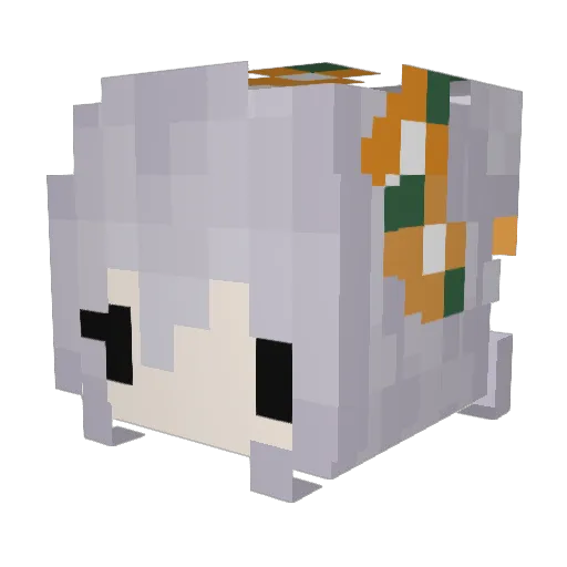Saboutchou Minecraft avatar head, 3D render