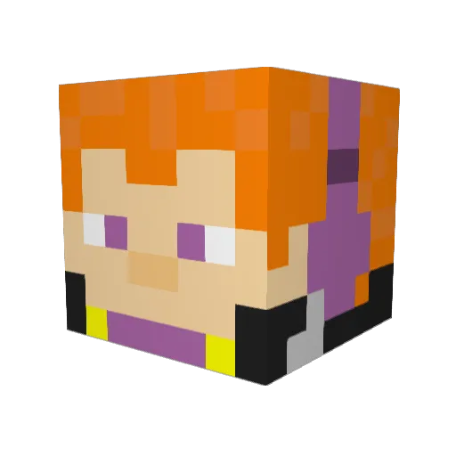 Sabutori Minecraft avatar head, 3D render