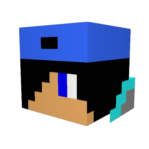 Sabutus Minecraft avatar head, 3D render