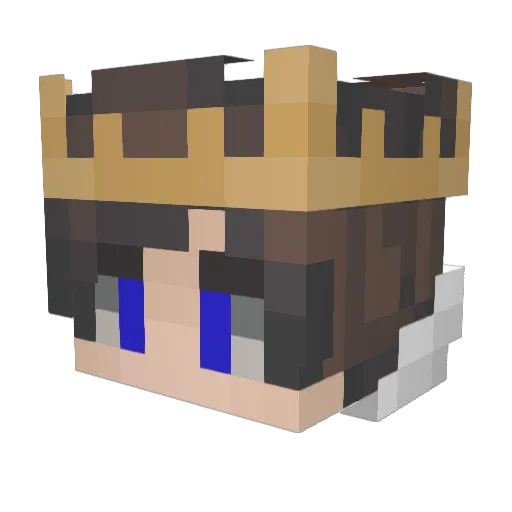 SachaGamer13 Minecraft avatar head, 3D render