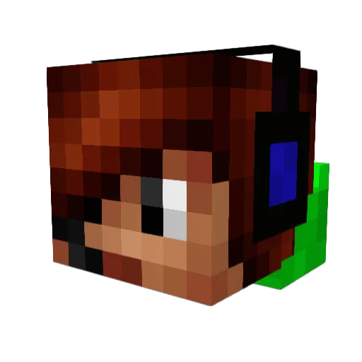 Sachaster Minecraft avatar head, 3D render