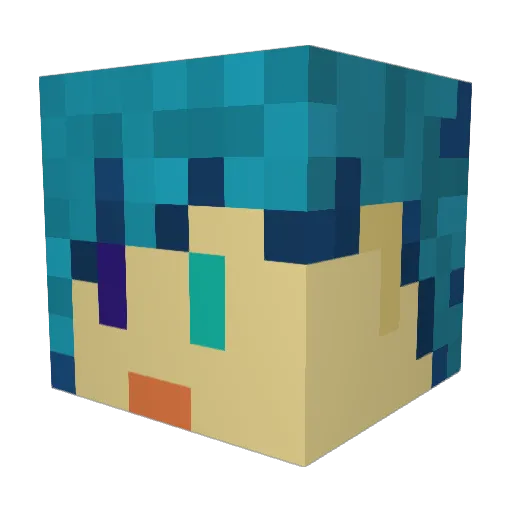 Sachiko_Chiyoko Minecraft avatar head, 3D render