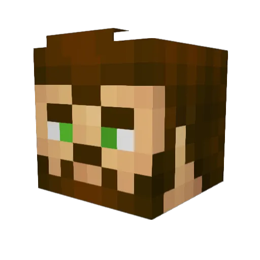 Sachix Minecraft avatar head, 3D render