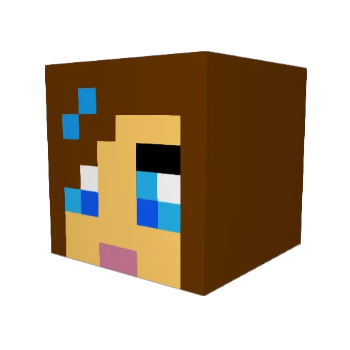 Sacity Minecraft avatar head, 3D render