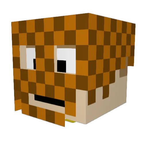 SackEdNZ Minecraft avatar head, 3D render