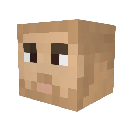 Sacralin Minecraft avatar head, 3D render