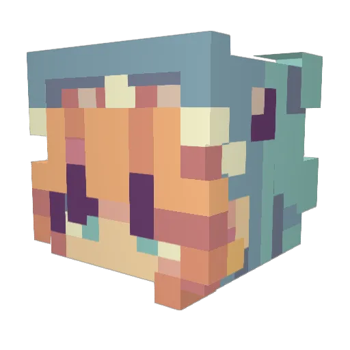 SacredCheese Minecraft avatar head, 3D render