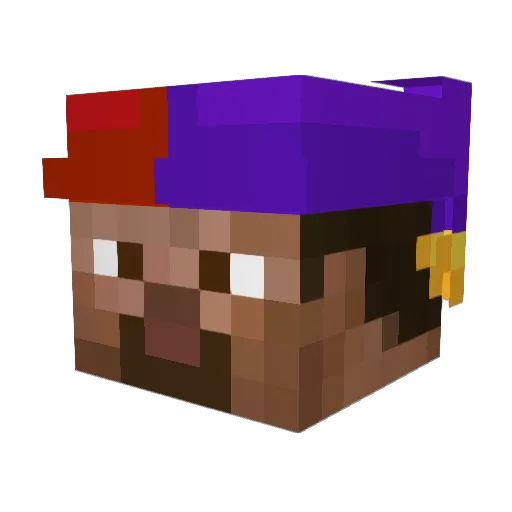 Sactial Minecraft avatar head, 3D render