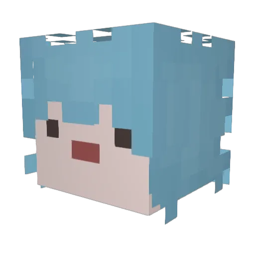 SadAlly Minecraft avatar head, 3D render