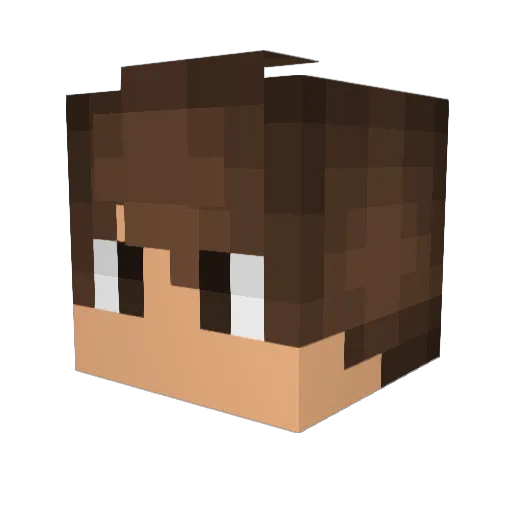SadBlue Minecraft avatar head, 3D render