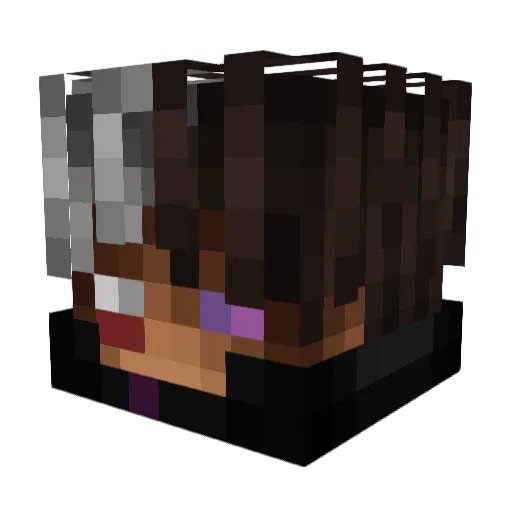 SadCape Minecraft avatar head, 3D render
