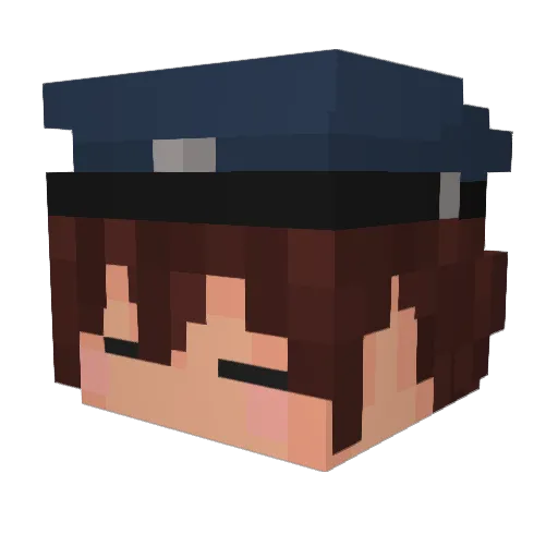 SadEmo Minecraft avatar head, 3D render
