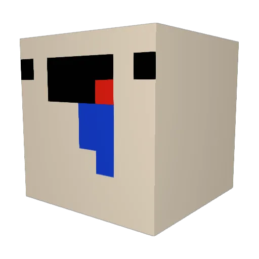 SadFatOtter Minecraft avatar head, 3D render