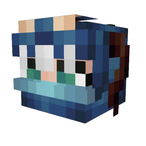 SadFlauta Minecraft avatar head, 3D render