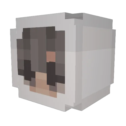 SadNeonowy Minecraft avatar head, 3D render
