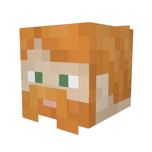 SadSquire Minecraft avatar head, 3D render