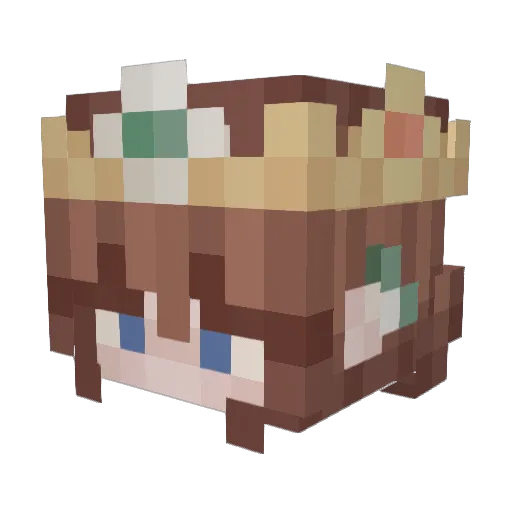 SadWaifu Minecraft avatar head, 3D render