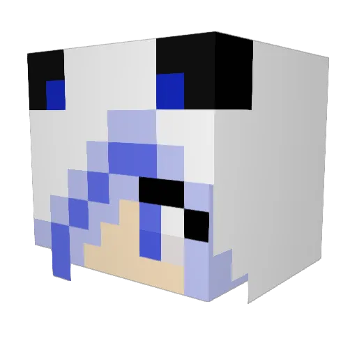 Sadako_o Minecraft avatar head, 3D render