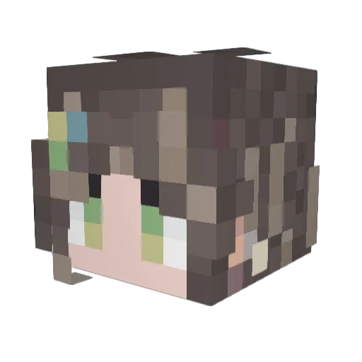 Saddykung Minecraft avatar head, 3D render