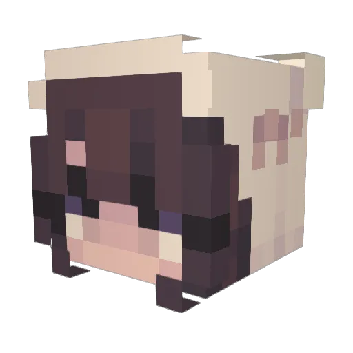 Sadelia Minecraft avatar head, 3D render