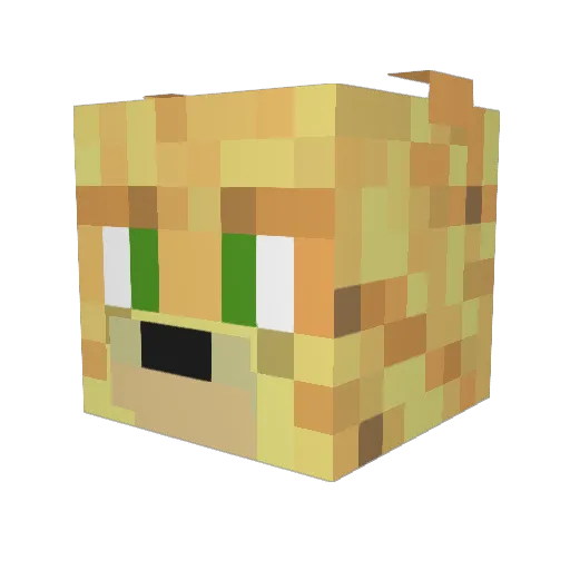 Sadgeee Minecraft avatar head, 3D render