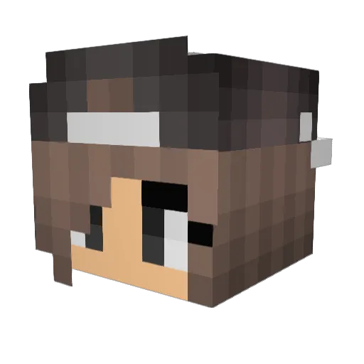 Sadguurl Minecraft avatar head, 3D render