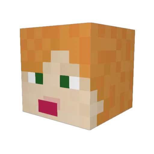 Sadika Minecraft avatar head, 3D render